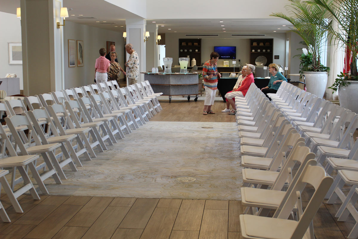 Fashion show ready shot of the chairs and walkway