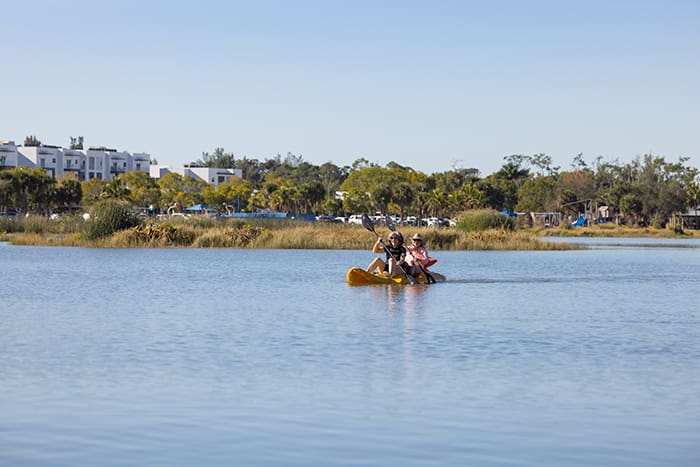 Kayaking at Lakes Park.